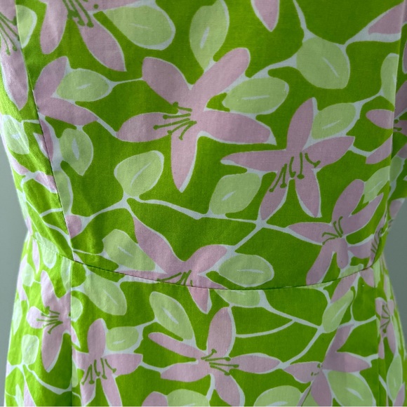 Lilly Pulitzer Green and White Strapless Dress - Picture 6 of 8